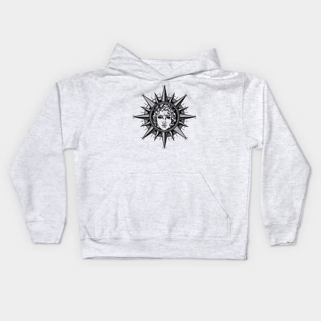 Apollo Sun God Symbol Kids Hoodie by Nartissima